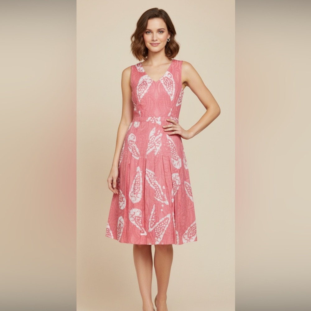 Tory Burch Pink Midi Sundress V-Neck‎ Sleeveless
